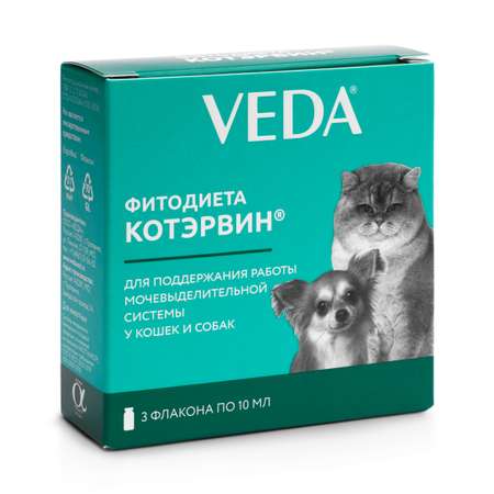 Добавка для кошек и собак Veda Фитодиета Котэрвин 10мл