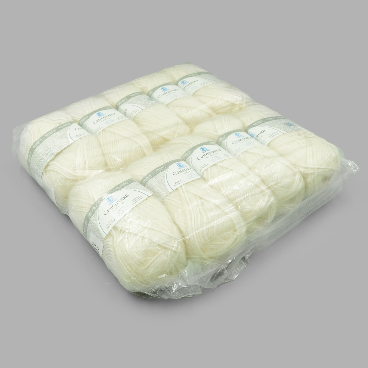 Пряжа Камтекс Северянка полушерстяная 100 г 150 м 205 белый, 10 мотков - фото 3