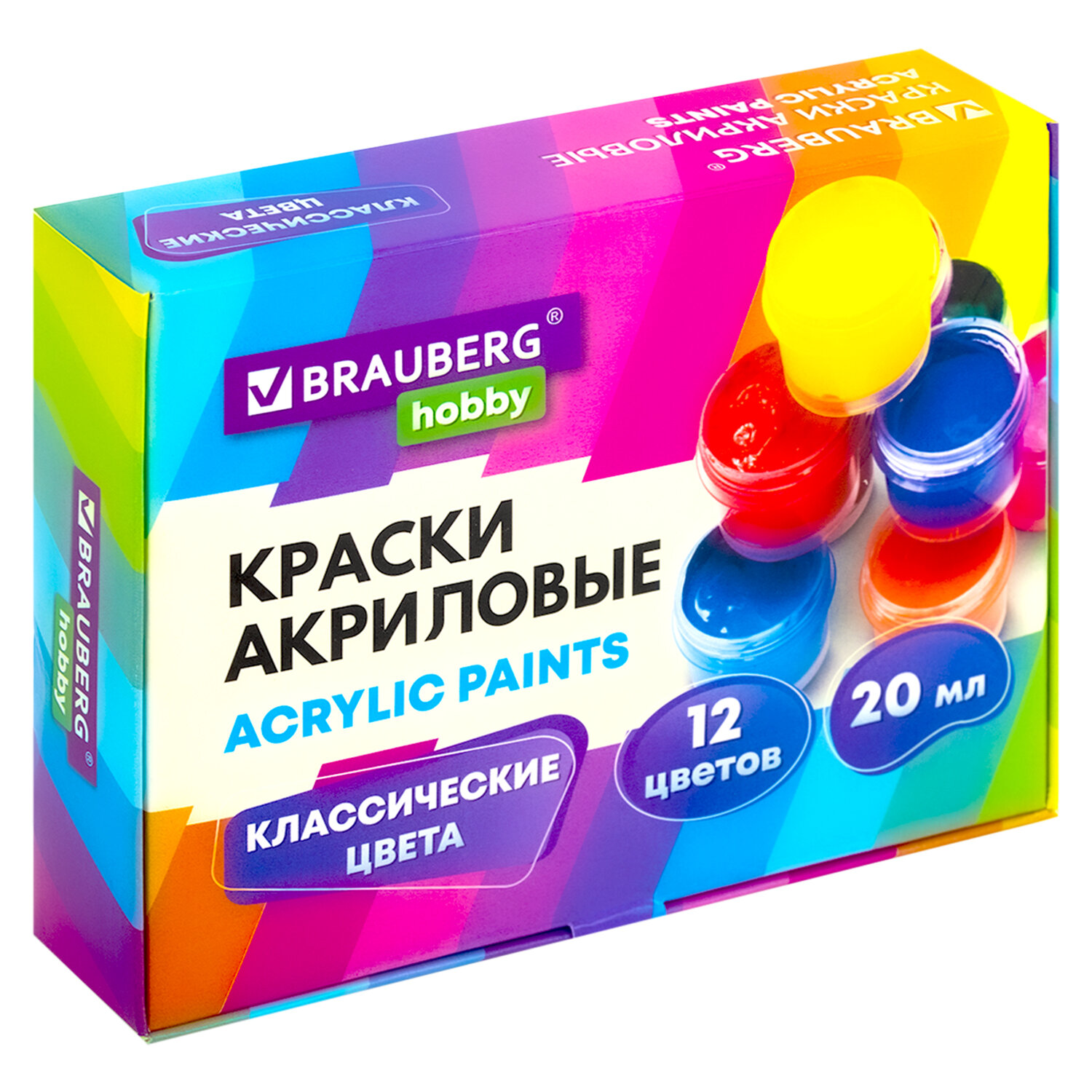Краски акриловые Brauberg 12 цв. - фото 2