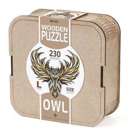 Пазл Eco Wood Art Мудрая Сова L 40x42 см деревянный