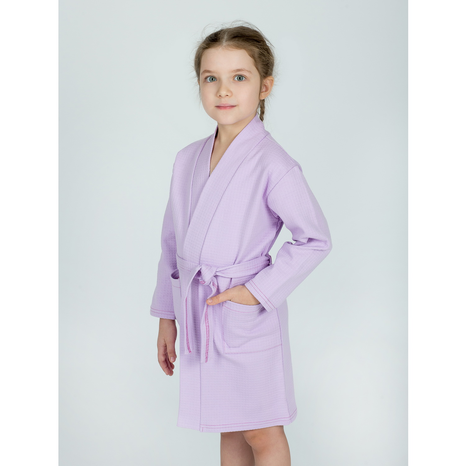 Халат KiMMi co К-1408913 лиловый - фото 9