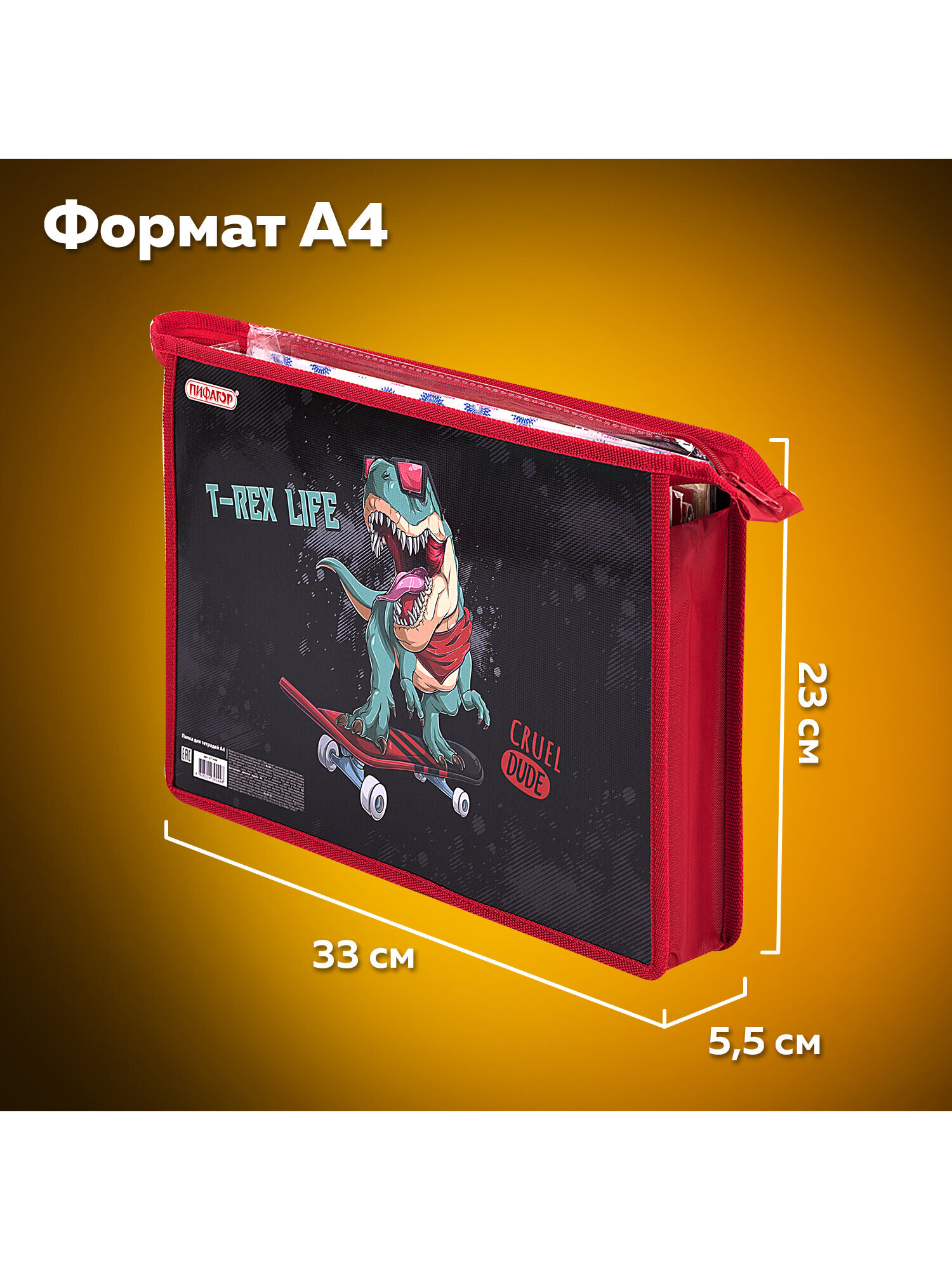 Папка для тетрадей Пифагор жизнь тирекса А4 - фото 5