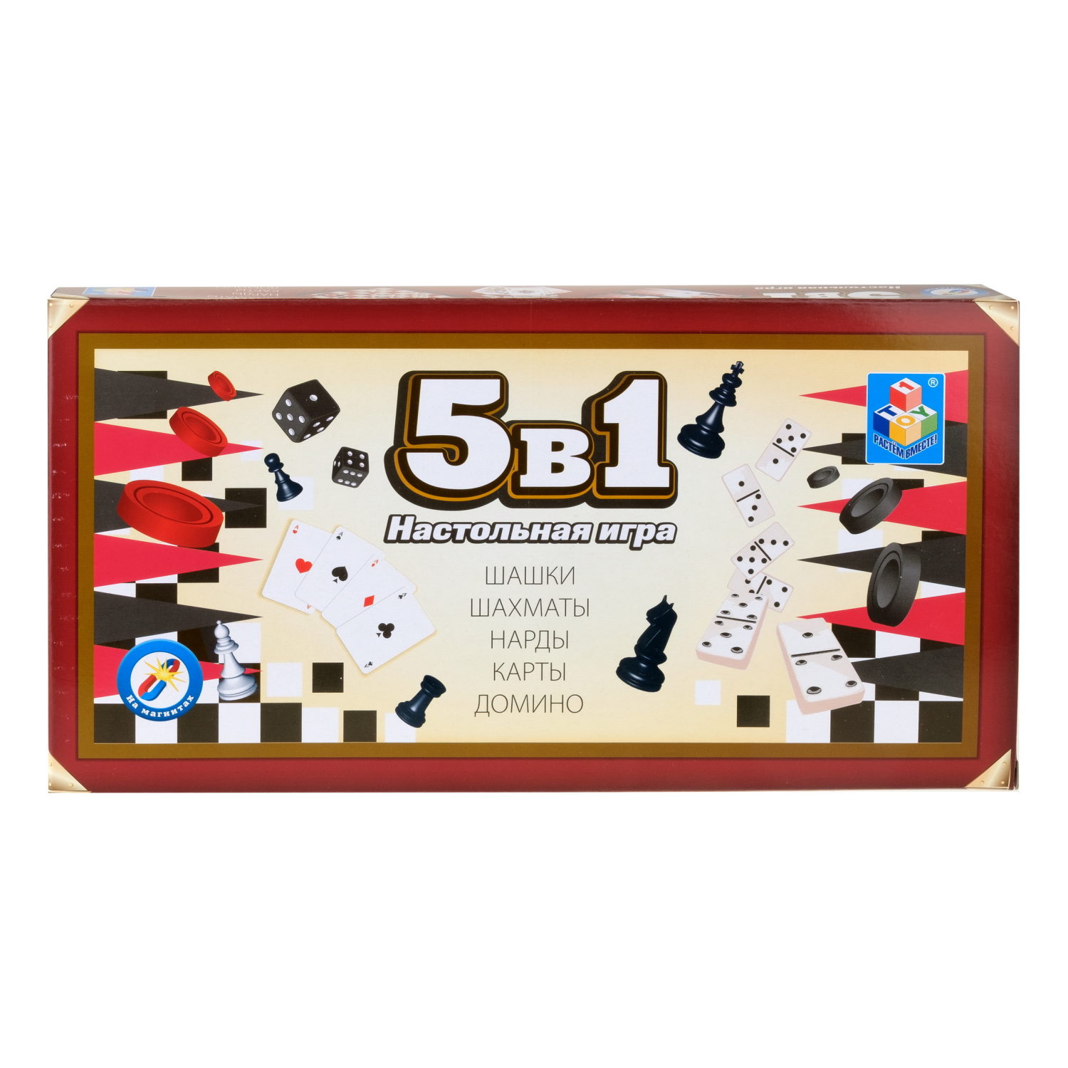 Настольная игра 1TOY Шашки шахматы нарды - фото 5
