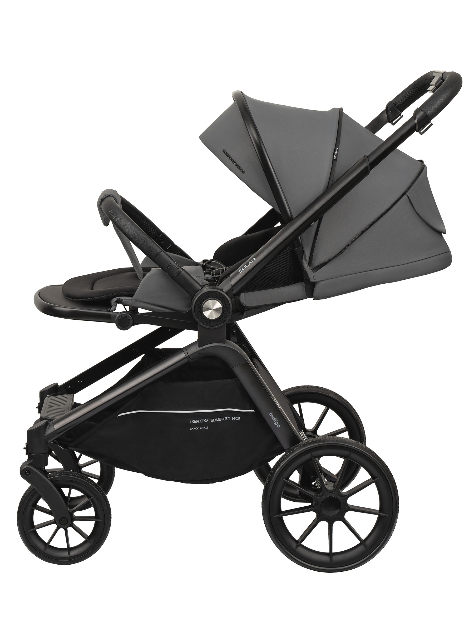 Коляска 3в1 Indigo Solar серый - фото 13