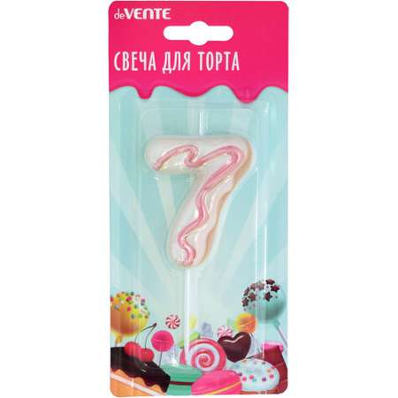 Свеча-цифра для торта deVENTE Donut 7, размер свечки 5,9x4,4x1 см, с 3D декором
