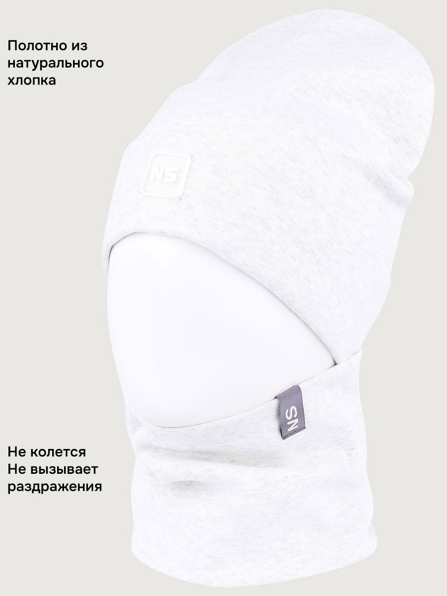 Шапка и снуд NIKASTYLE 12л22826 молочный меланж - фото 3