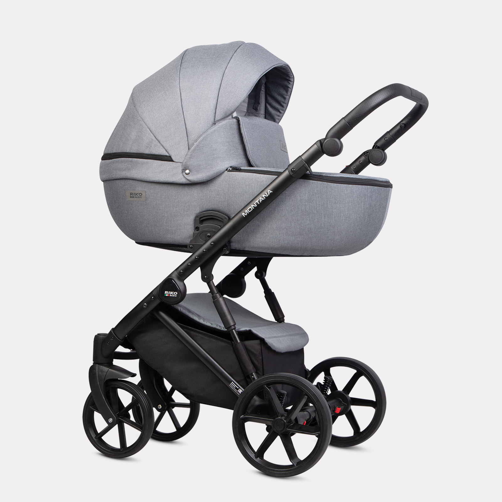 Коляска 2в1 Riko Basic Montana серый - фото 1