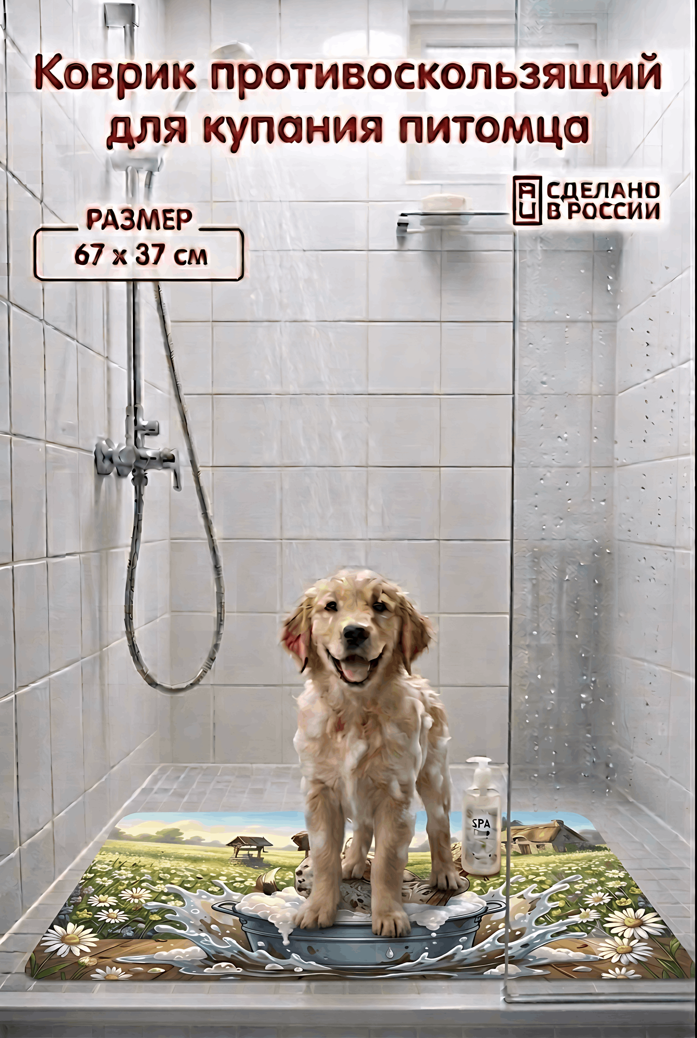 Коврик для ванны Varmax на присосках для животных - фото 4