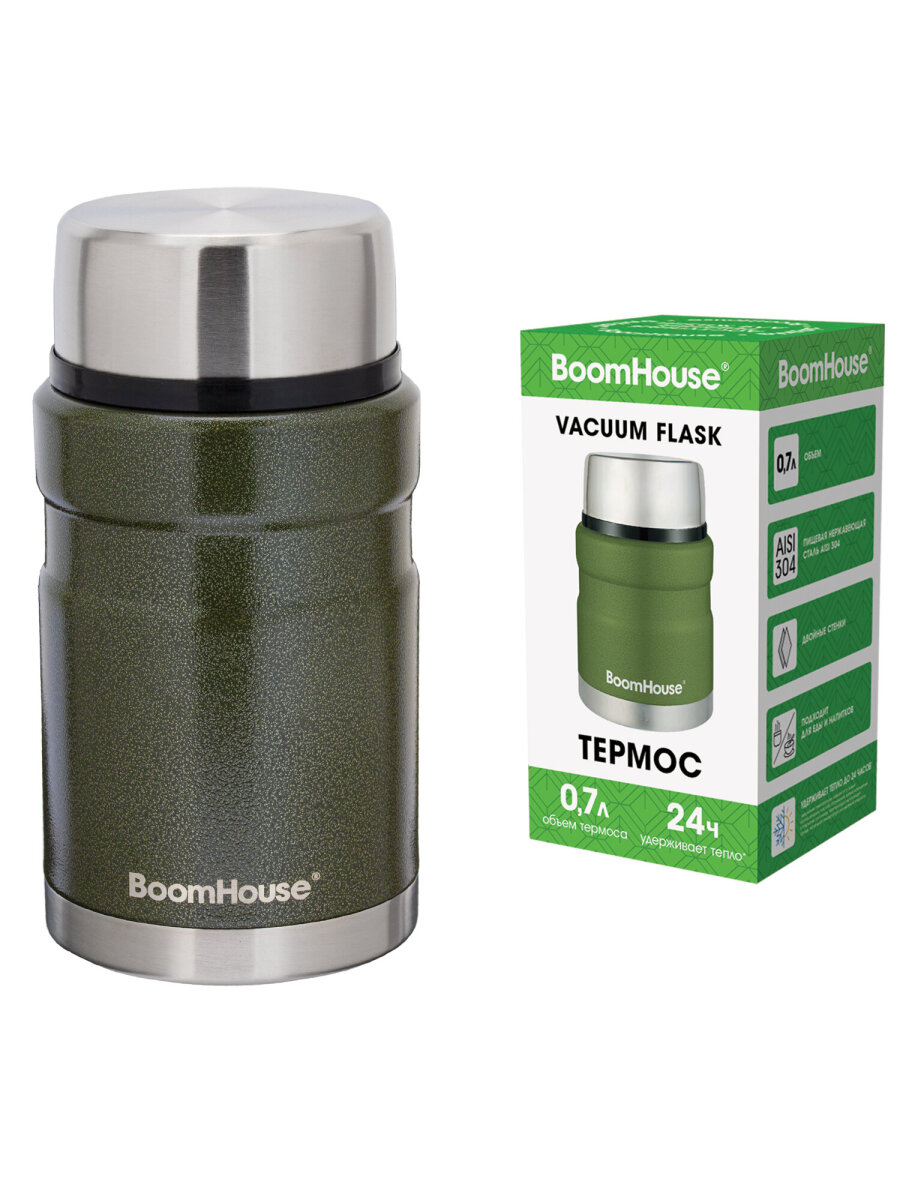Термос BoomHouse для чая кофе еды 700 мл с широким горлом походный - фото 2