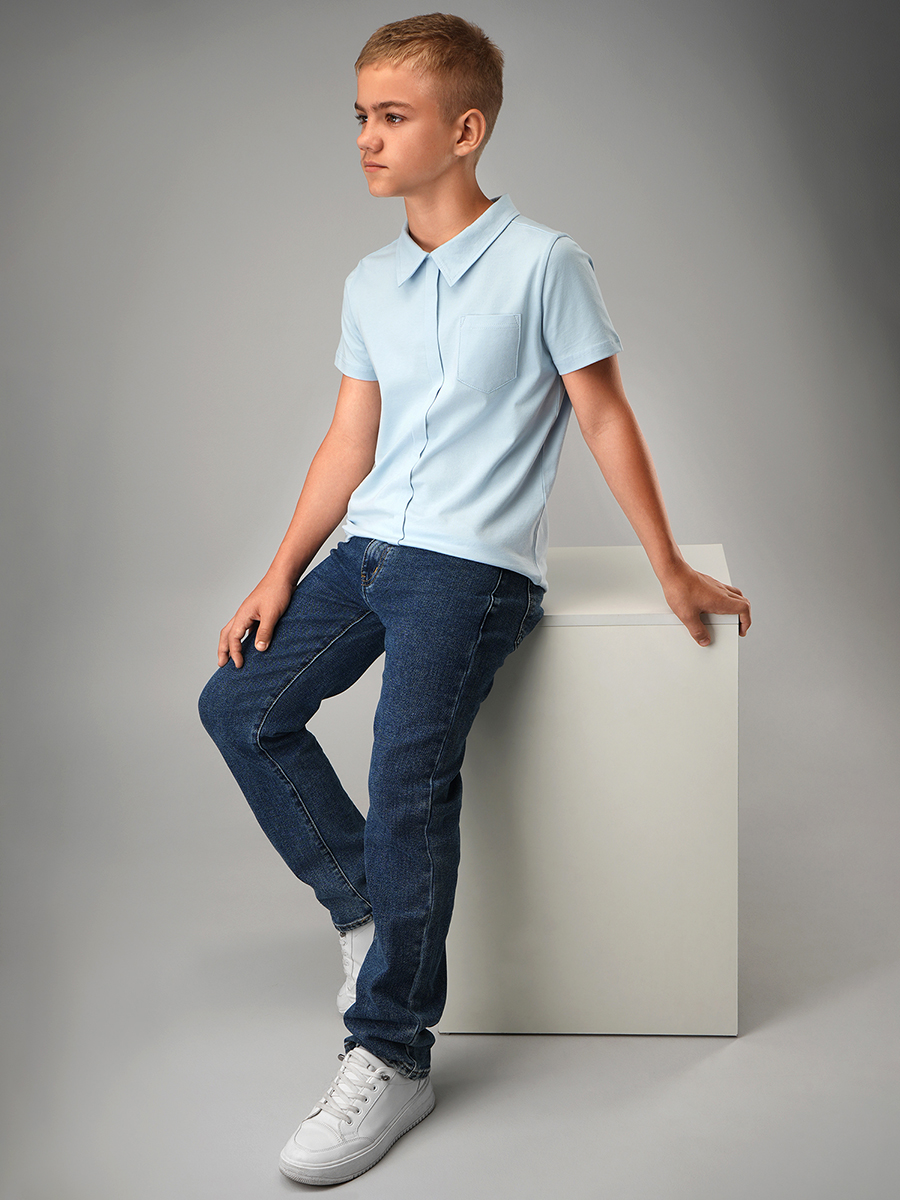 Футболка-поло HappyFox HF55152светло.голубой - фото 7