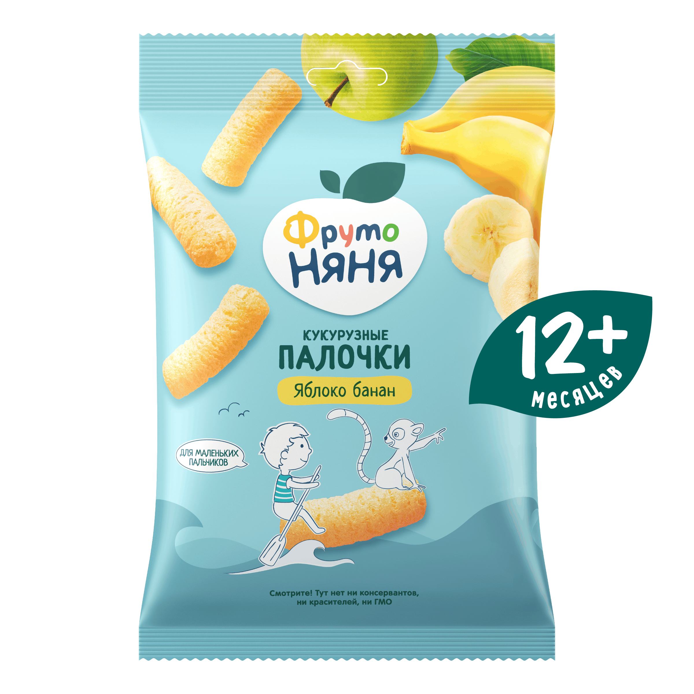 Изображение товара Детские кукурузные палочки ФрутоНяня яблоко-банан 20 г для малышей от 12 месяцев