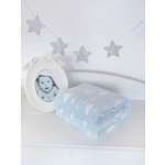 Плед плюшевый Baby Nice MICRO FLANNEL Облака 100х140 см голубой