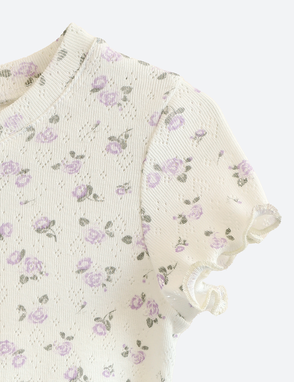 Футболка Bastimento BM102/1а Футболка детская ажур,сиреневый цветы - фото 2