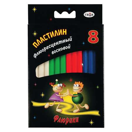 Пластилин ГАММА флуоресцентный 8 цв.