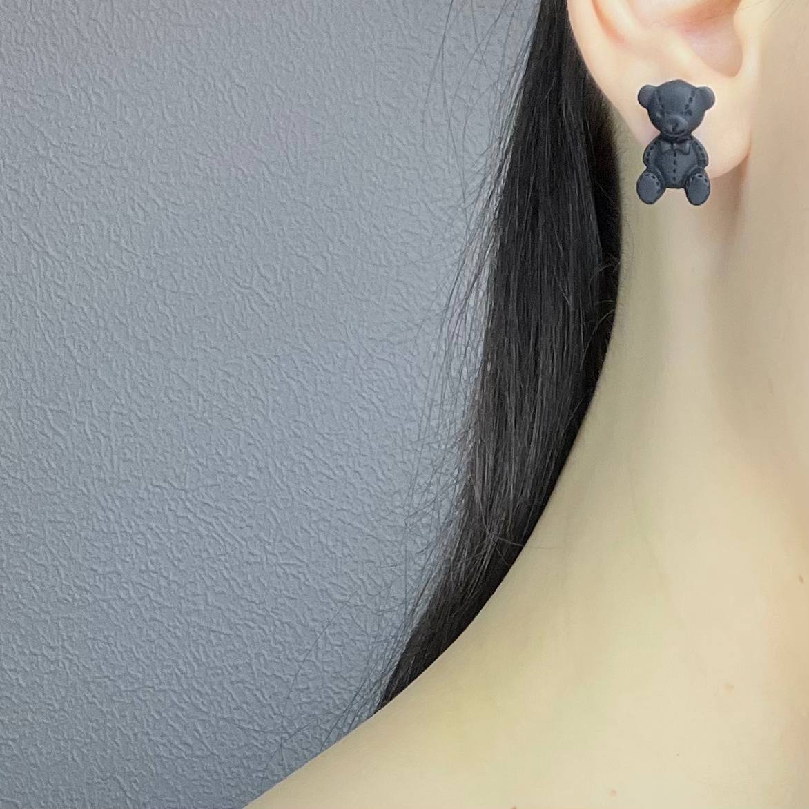 Серьги Homely Мишка Black Jewelry1 - фото 2