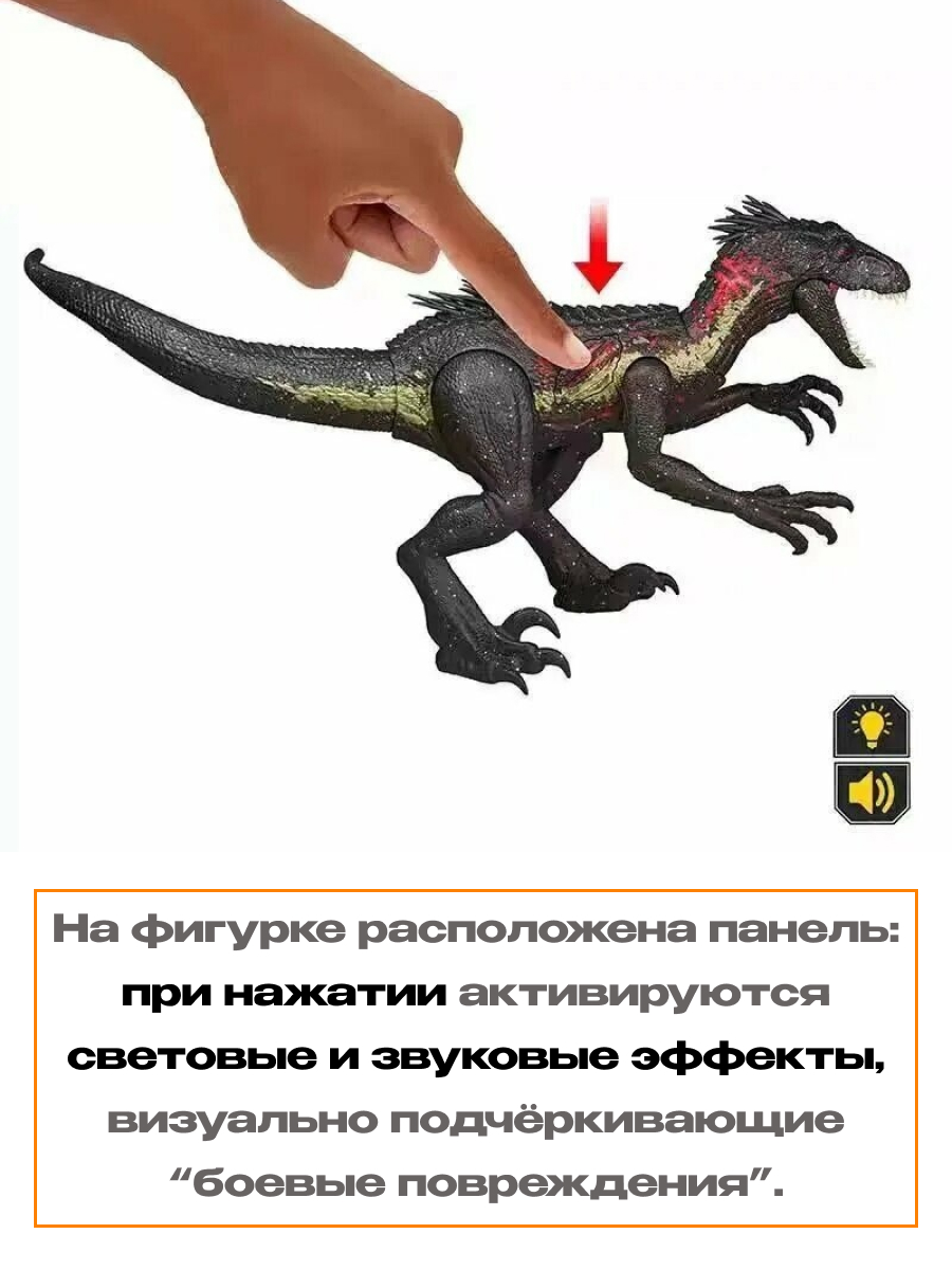 Фигурка Jurassic World Динозавр рычащий Индораптор - фото 5