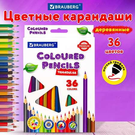 Карандаши цветные Brauberg 36 шт.