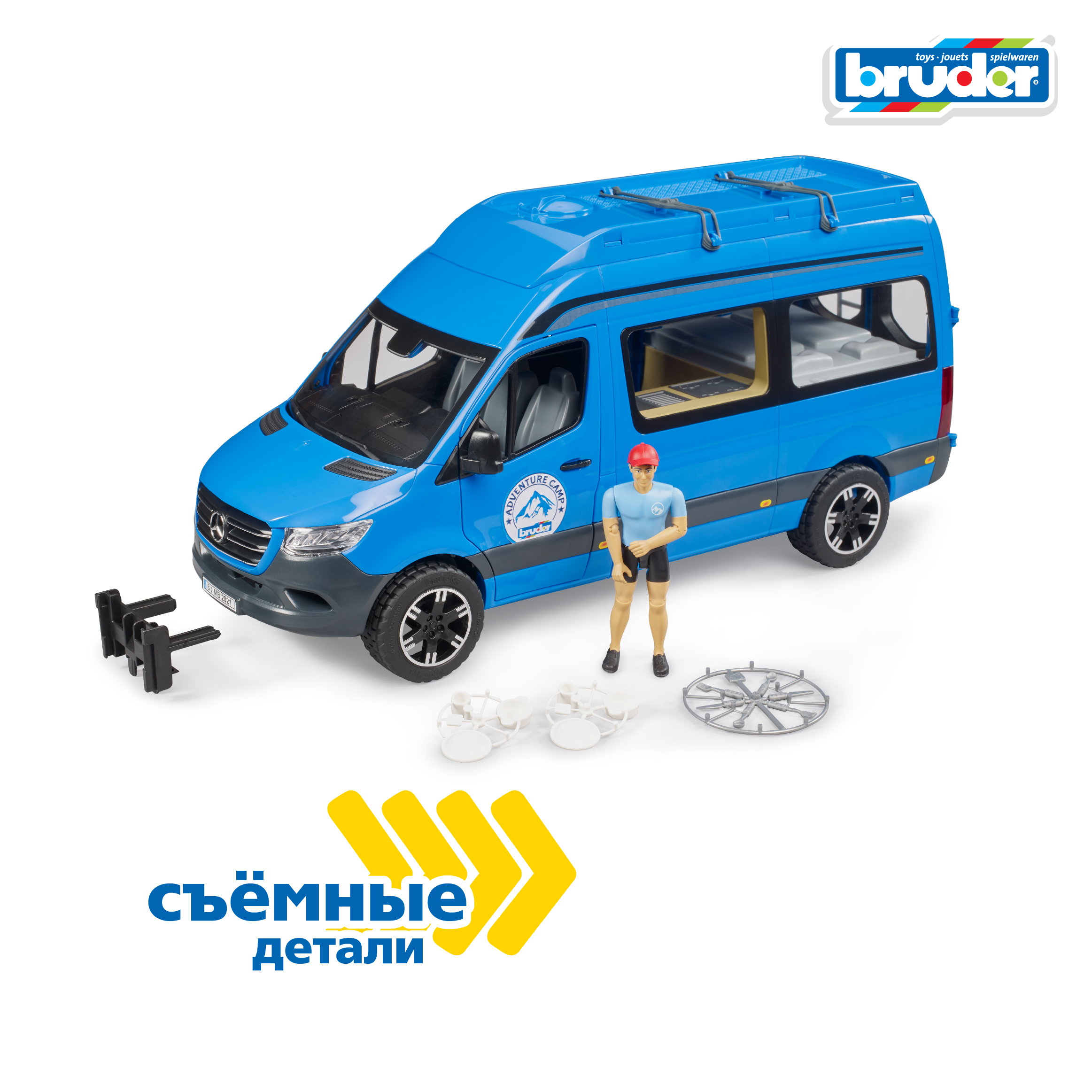 Автомобиль Bruder Mercedes Дом на колесах с водителем 02-684 - фото 5