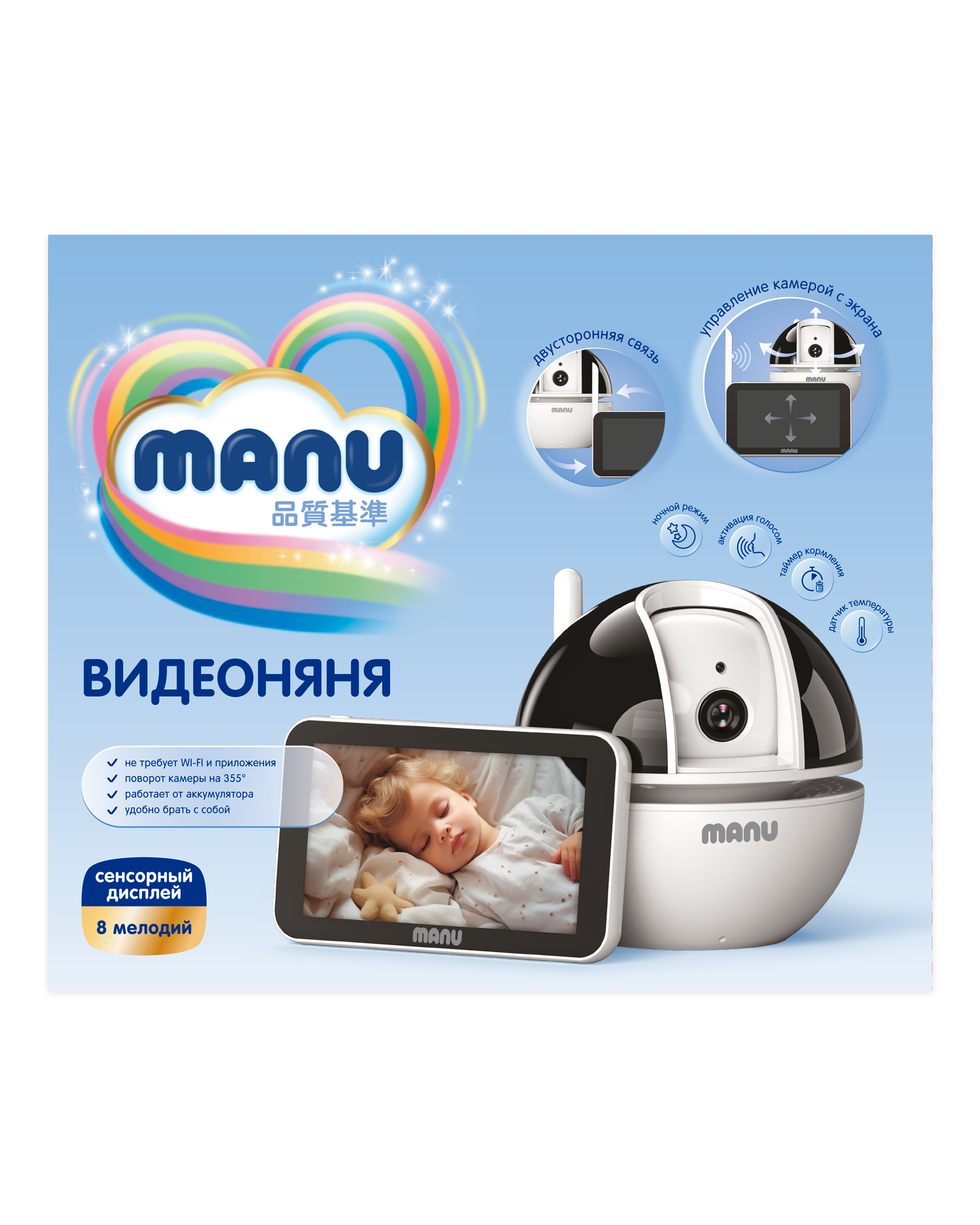 Видеоняня MANU 5 дюймов - фото 6