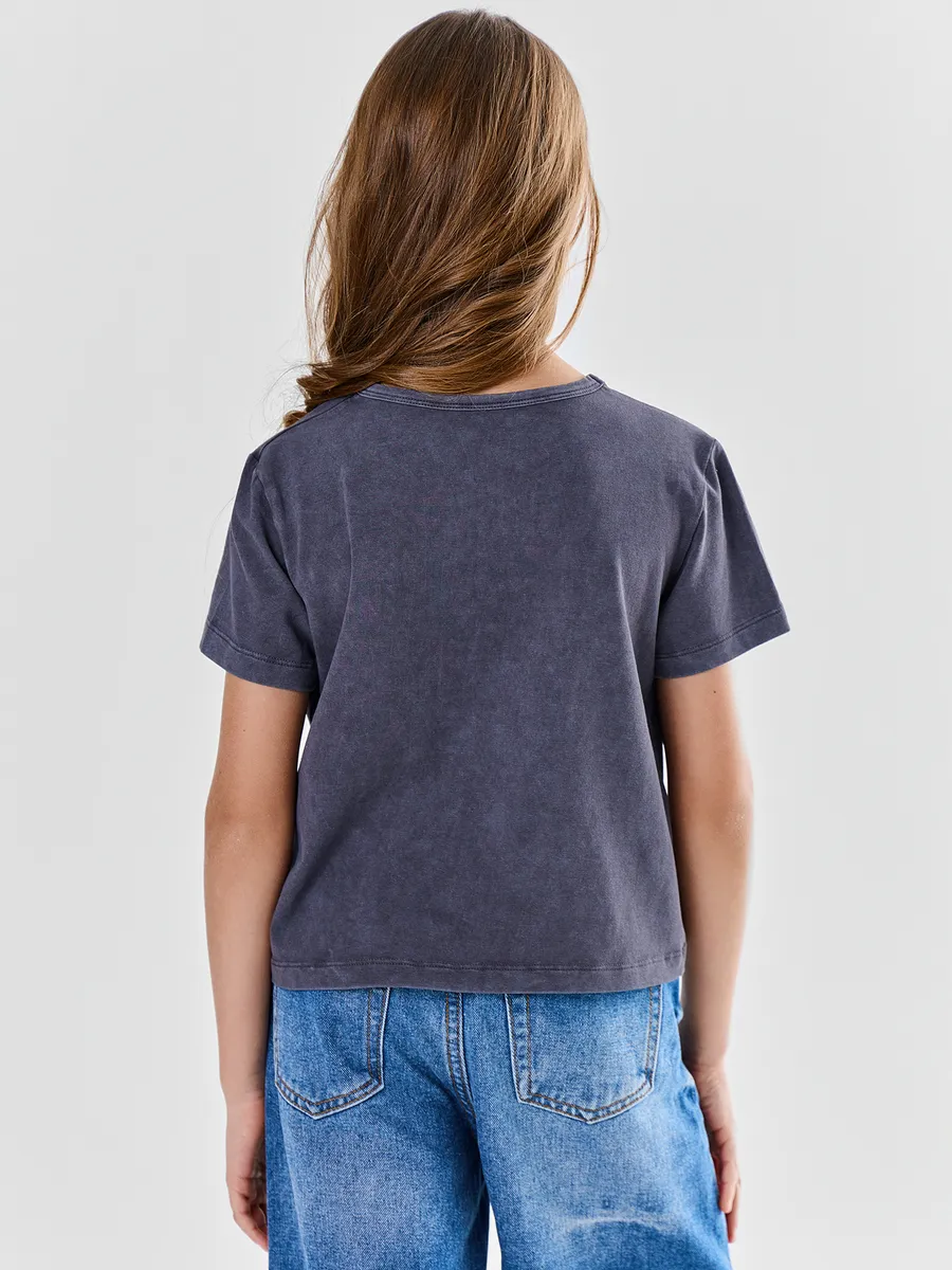 Футболка Mark Formelle (Марк Формэль) 117946/ACID WASH обсидиан +печать - фото 3