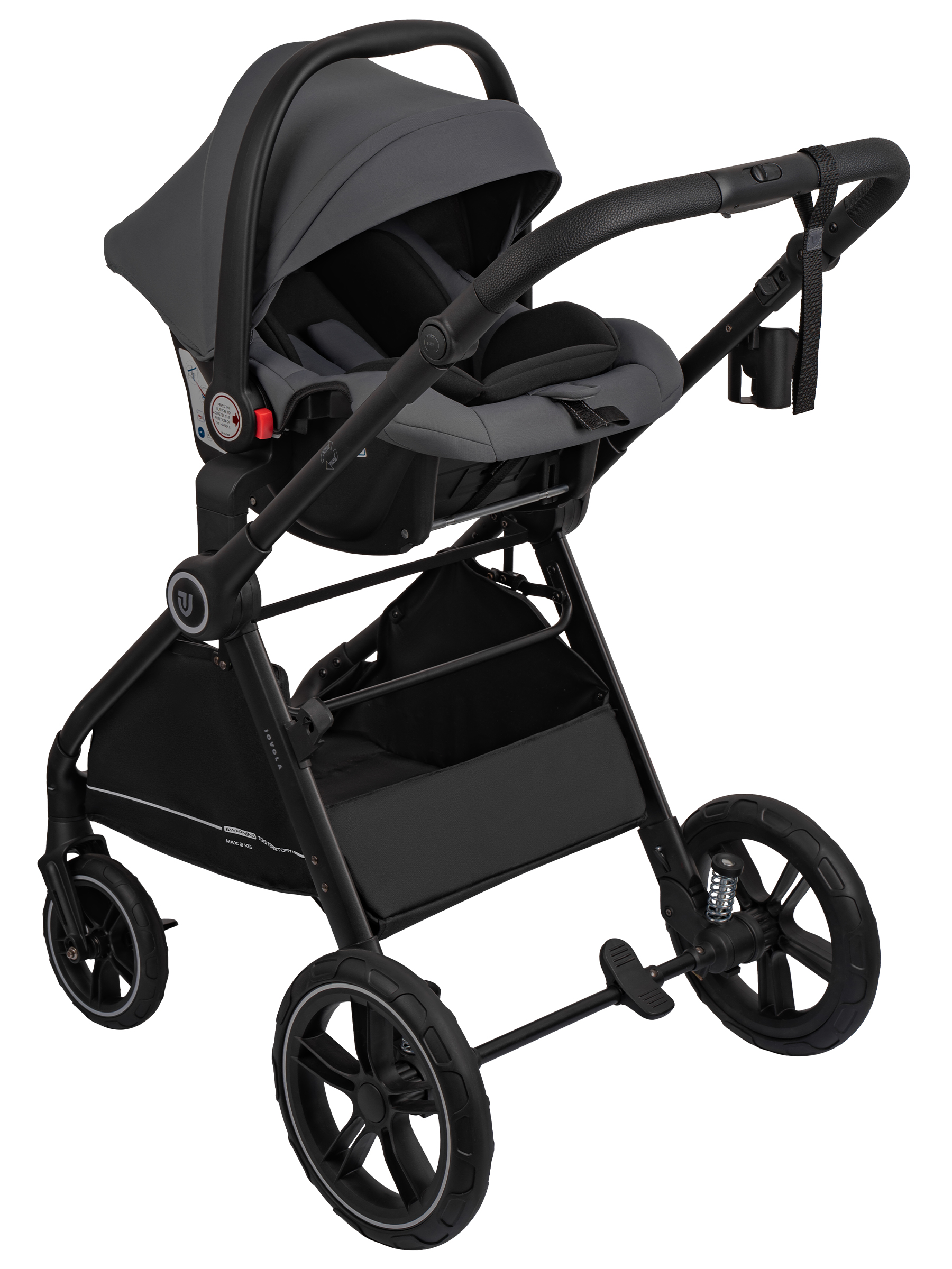 Коляска трансформер JOVOLA Truck, перекидная ручка серый - фото 5