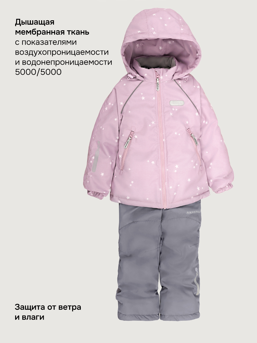 Костюм NIKASTYLE 7м1026 пудра/светло-серый - фото 8