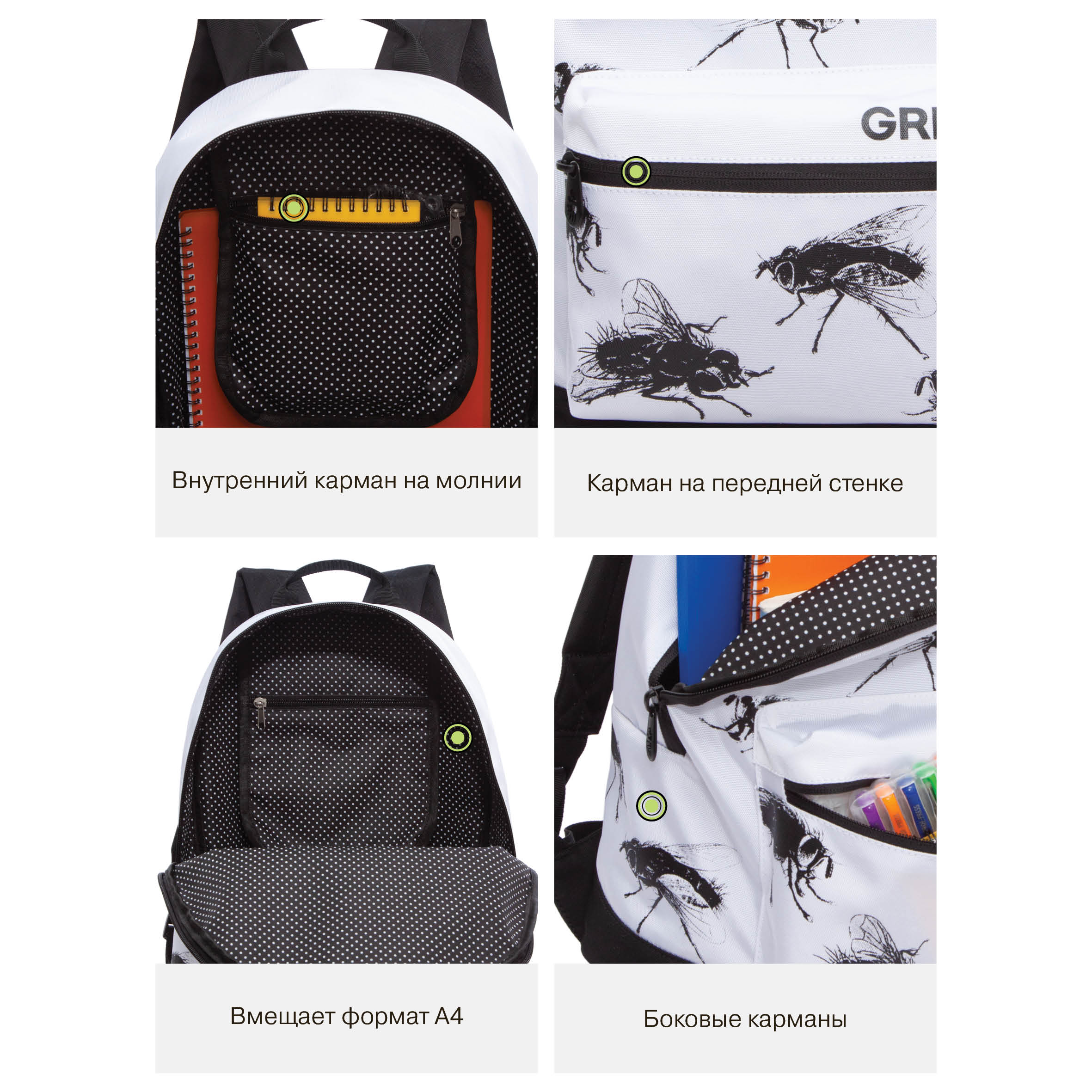 Рюкзак Grizzly Мухи - фото 10
