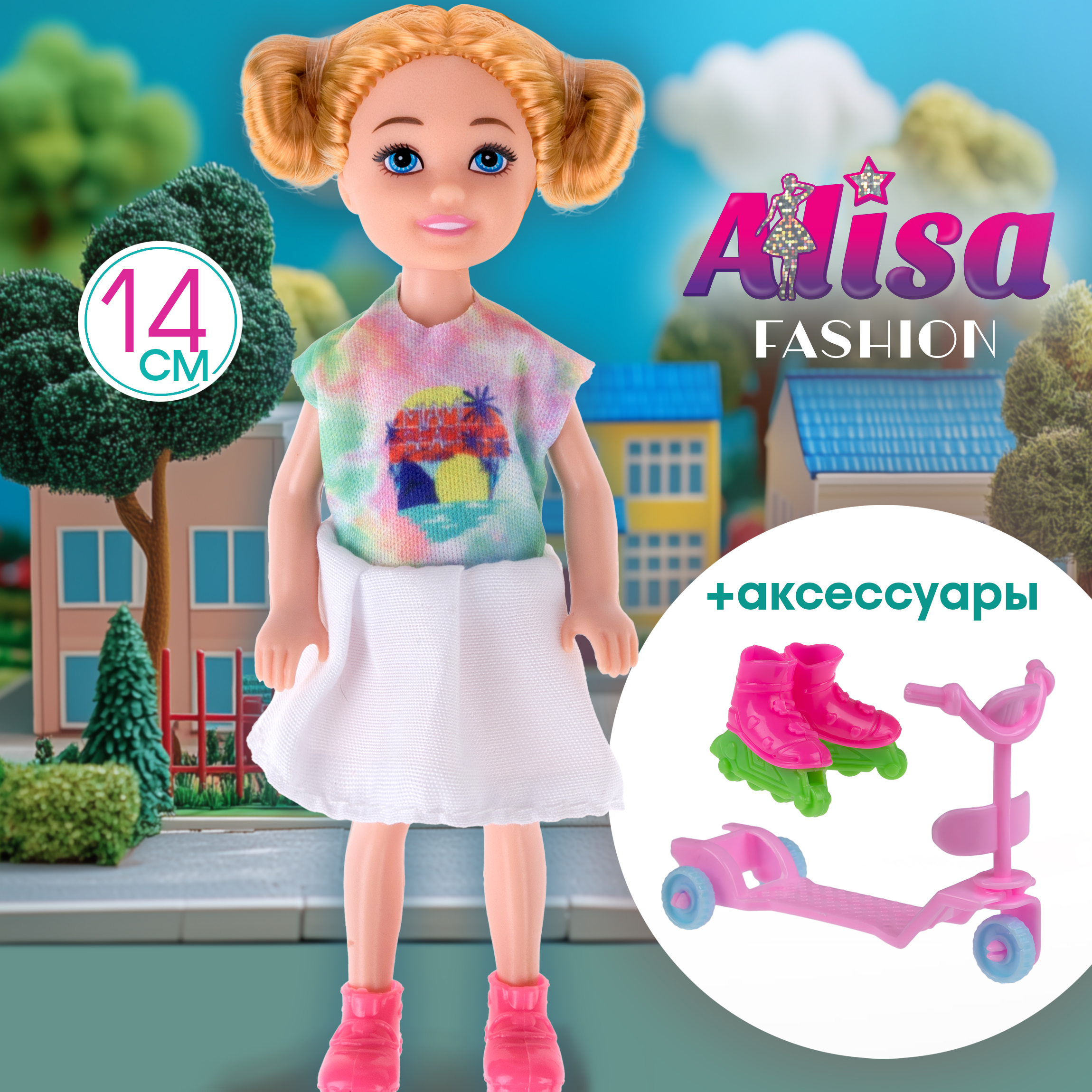 Изображение товара Кукла мини 1TOY Alisa Little Love с роликами 15,2 см
