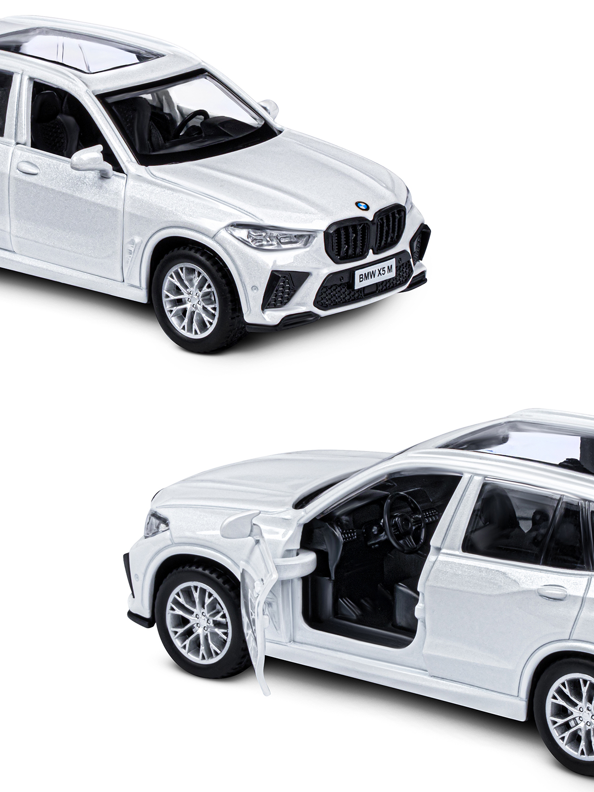 Внедорожник АВТОпанорама BMW X5M 1:43 белый JB1251562 - фото 8