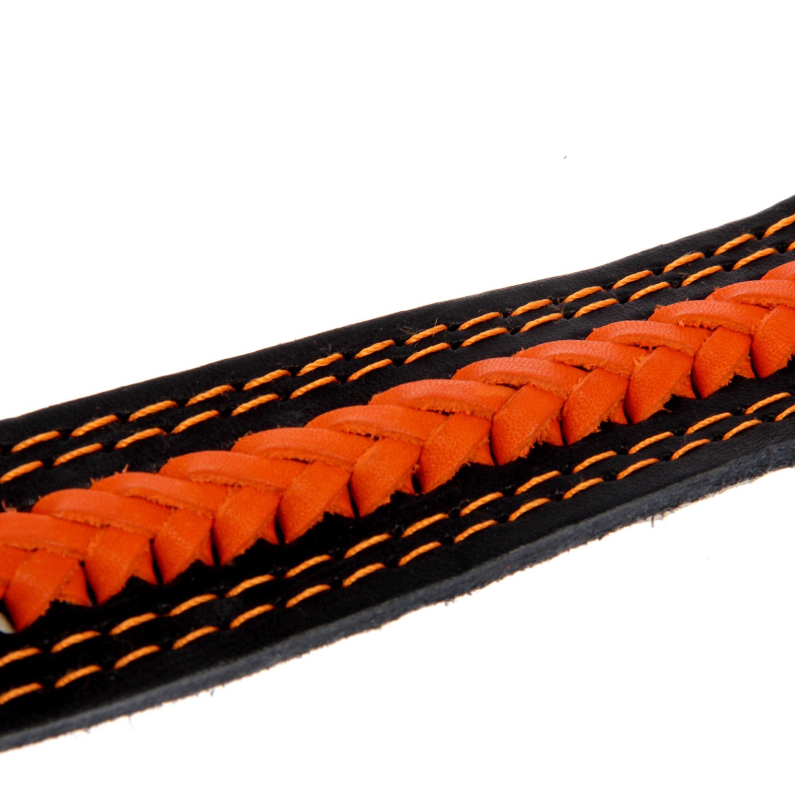 Ошейник Пижон кожаный двухслойный Коса 72х3.6 см ОШ 45-60 см микс - фото 3