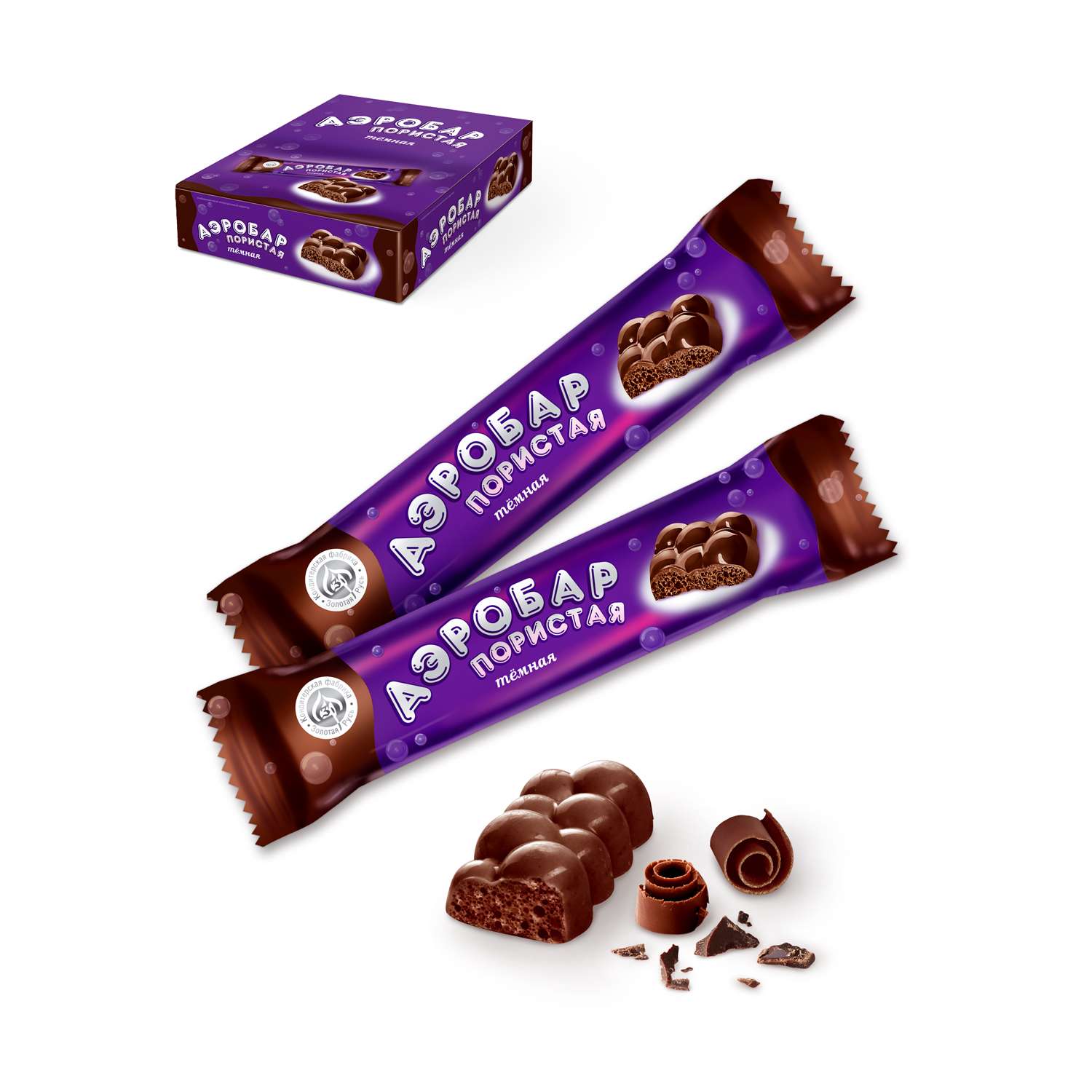 Плитка кондитерская Аэробар пористая темная 28г - фото 1