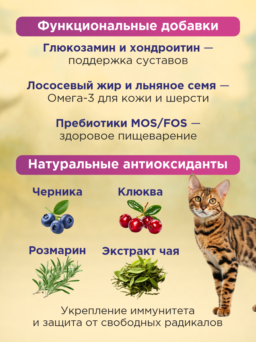Корм сухой для кошек PINK MEGA 3 Курица с лососем 1.5 кг - фото 6