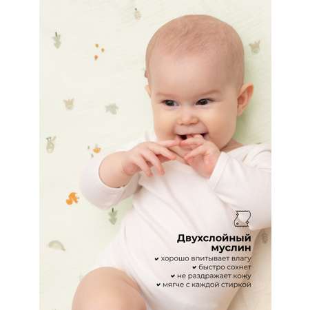 Пелёнка BUBA KIDS Заповедный лес муслин 75х75 см 3 шт.