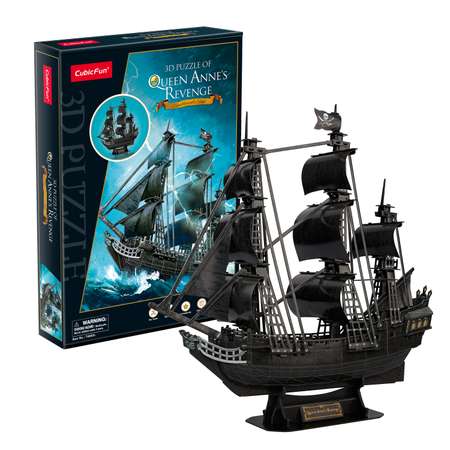 Пазл CubicFun Корабль Месть королевы Анны 3D