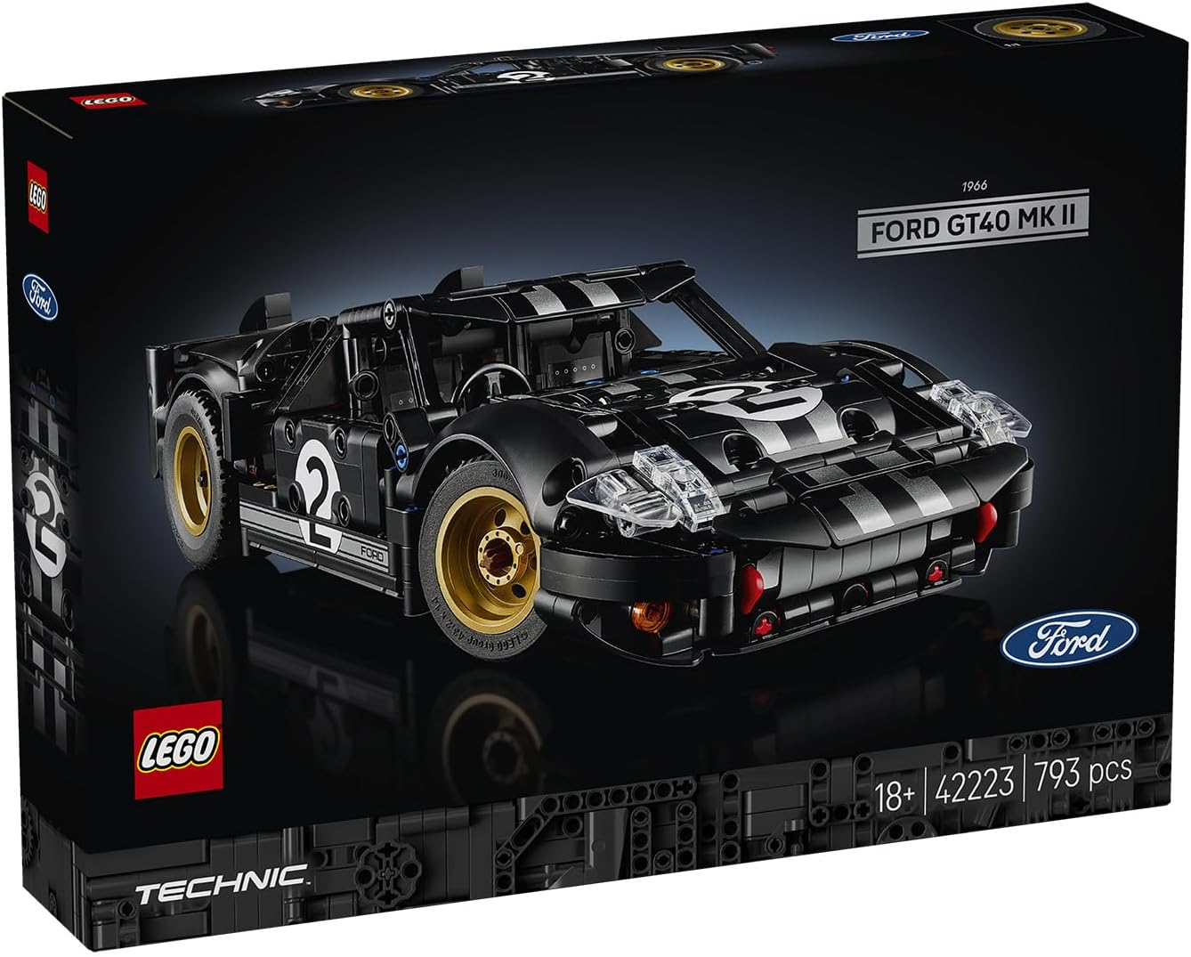 Конструктор LEGO Technic Ford GT40 MKII 1966г 793 дет. - фото 3