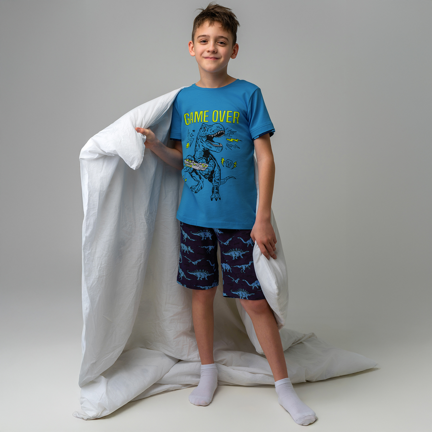 Пижама BONITO KIDS цвет голубой страна производства Узбекистан ⚡️ заказать за 663 ₽ в интернет-магазине Детский мир. Размеры в наличии . Бесплатная доставка. Читайте отзывы, характеристики, смотрите 10 фото SS6100голубой SS6100голубой - фото 7