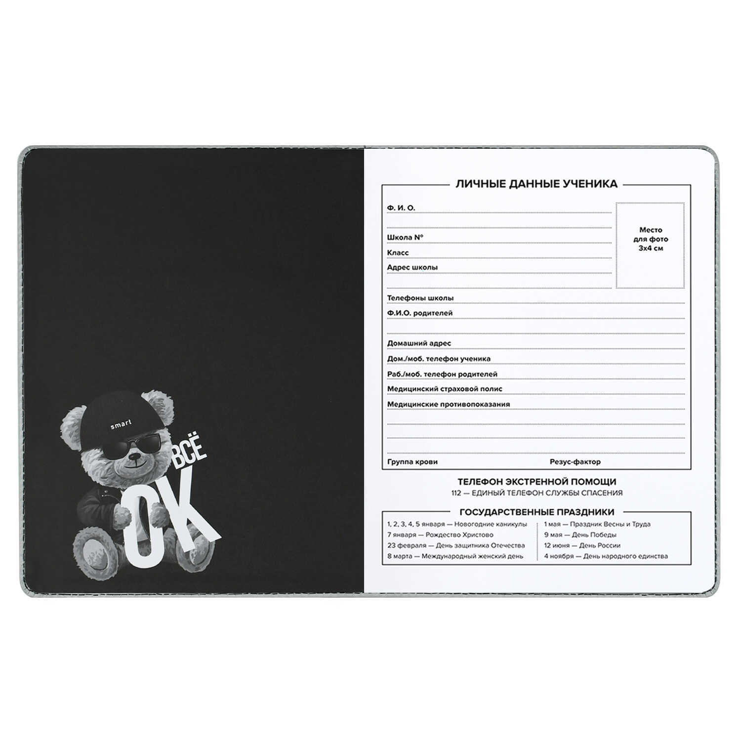 Дневник школьный Феникс + Медведь в шапке - фото 9