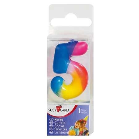 Свеча-цифра Herlitz Торжество Радужная 5 5см 11348398