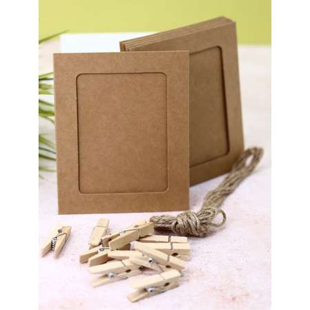 Крафтовые фоторамки iLikeGift Classic kraft 9.4х11.4см 10шт