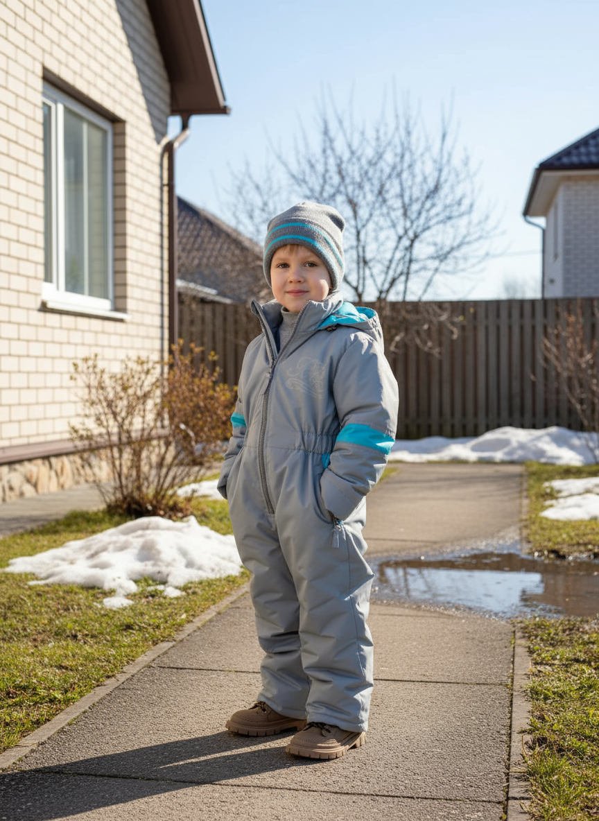 Комбинезон Arctic kids 30-041/2 св.серый бирюза - фото 2