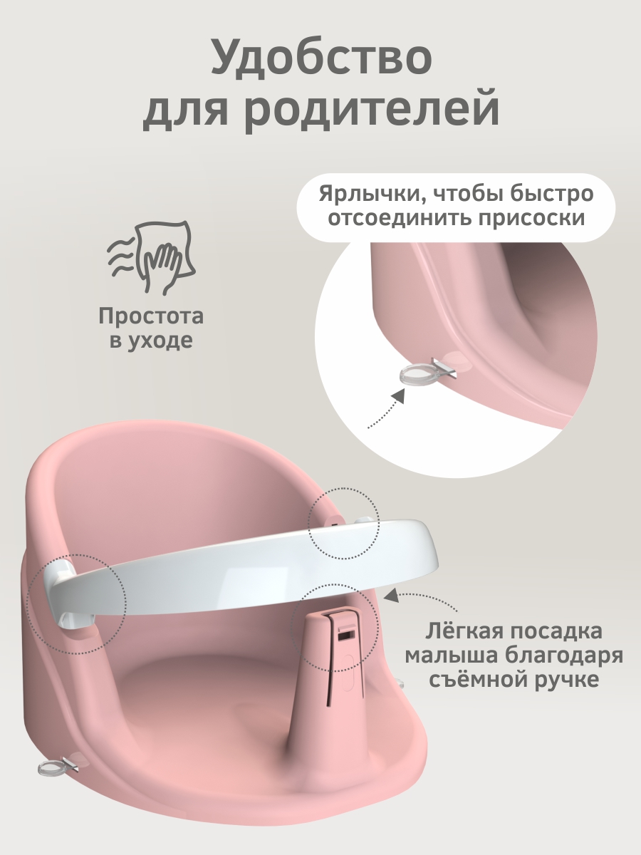 Сиденье для купания KidPlast Aura розовый - фото 3