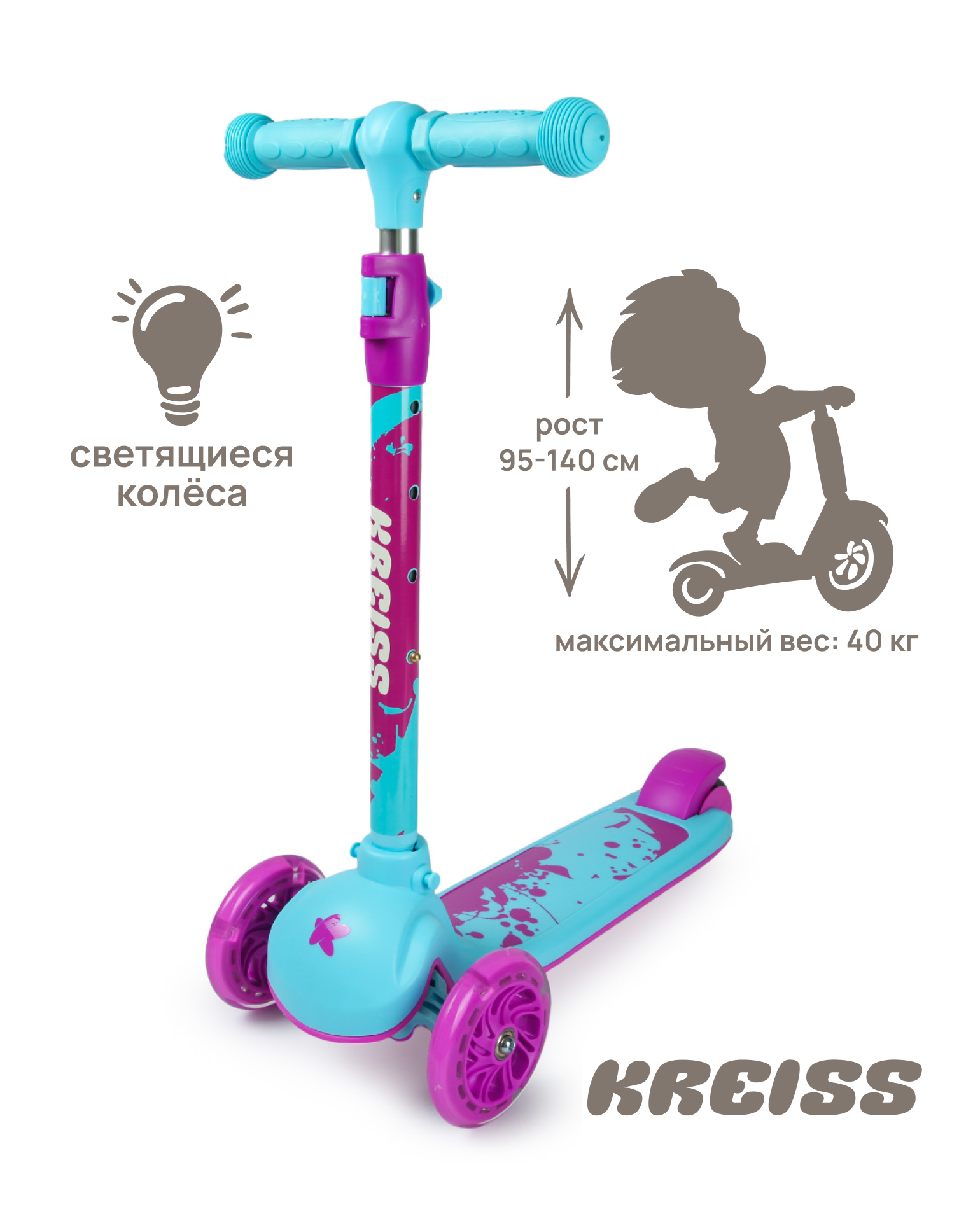 Самокат Kreiss трехколесный - фото 1