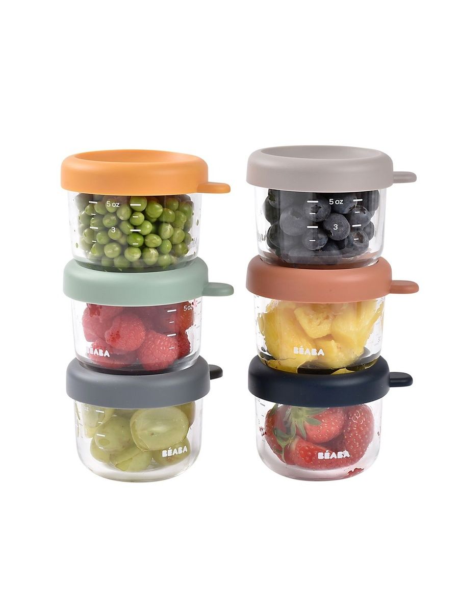 Набор контейнеров для детского питания BEABA 150 мл с крышкой, стекло, 6 шт. - фото 5