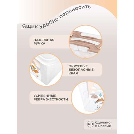 Ящик универсальный Пластишка с декором 6.65л белый