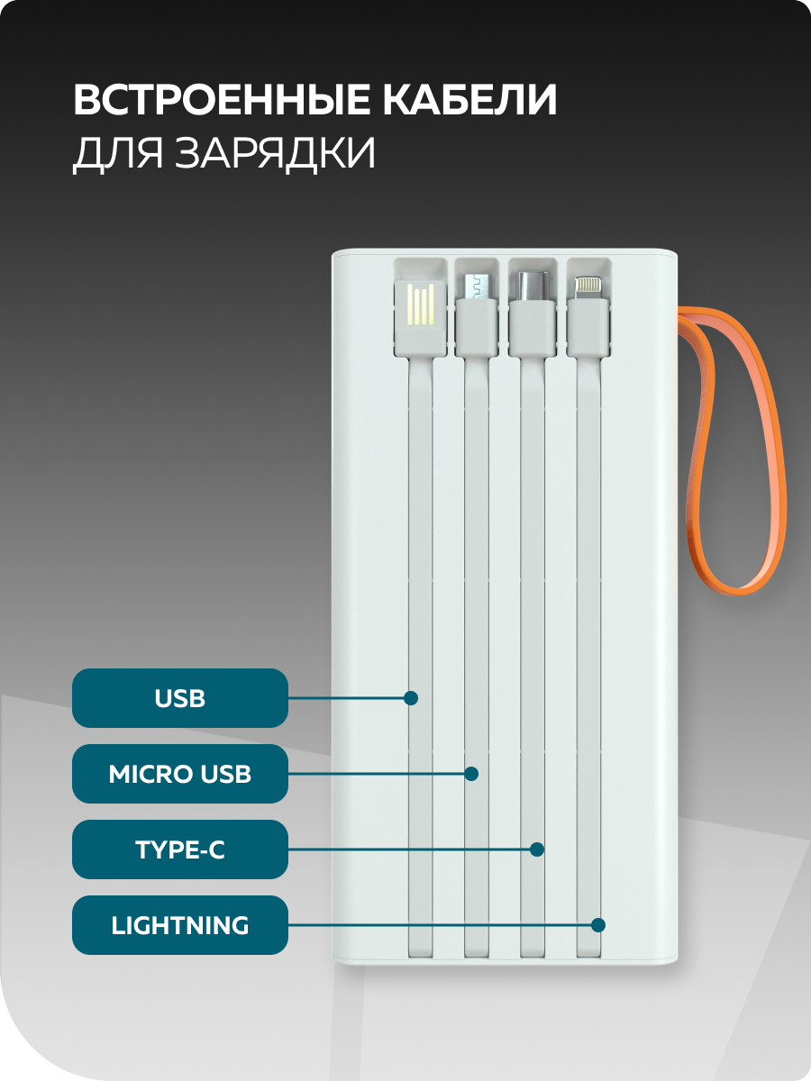 Внешний аккумулятор More Choice PB22-30 White - фото 3