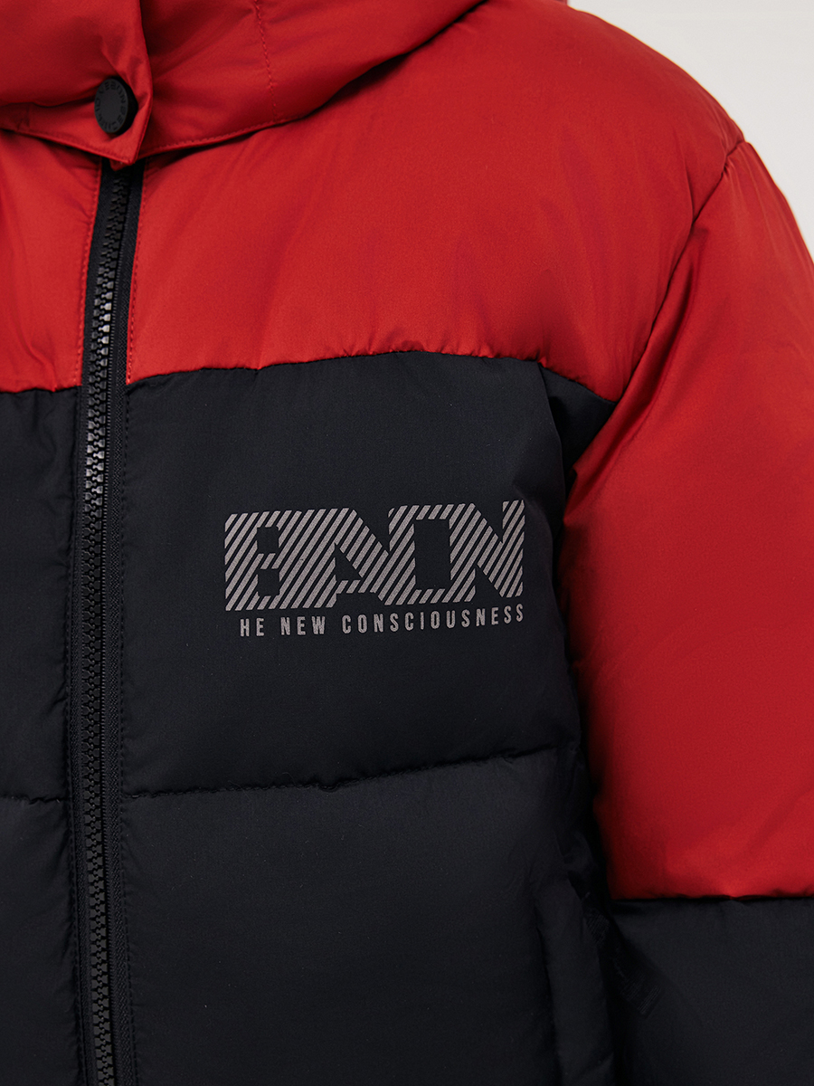 Пуховик Baon BK5024514/BLACK-DARK RED - фото 6