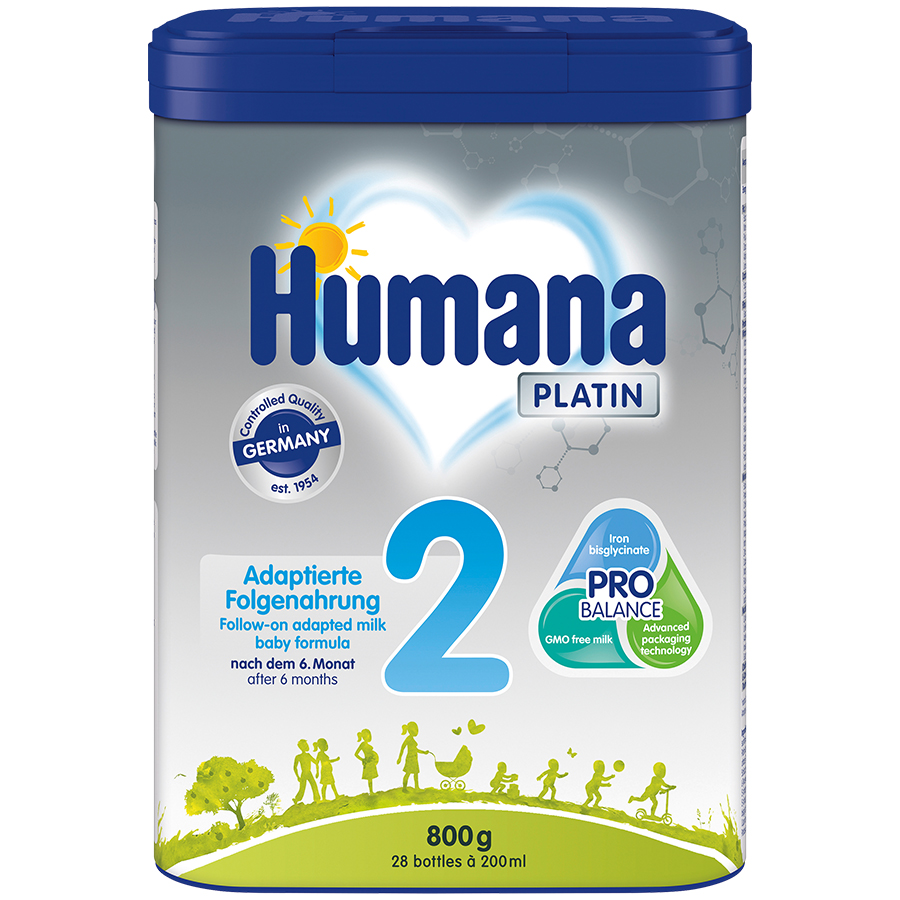 Последующая молочная смесь Humana Platin 2 800г с 6 до 12месяцев - фото 1