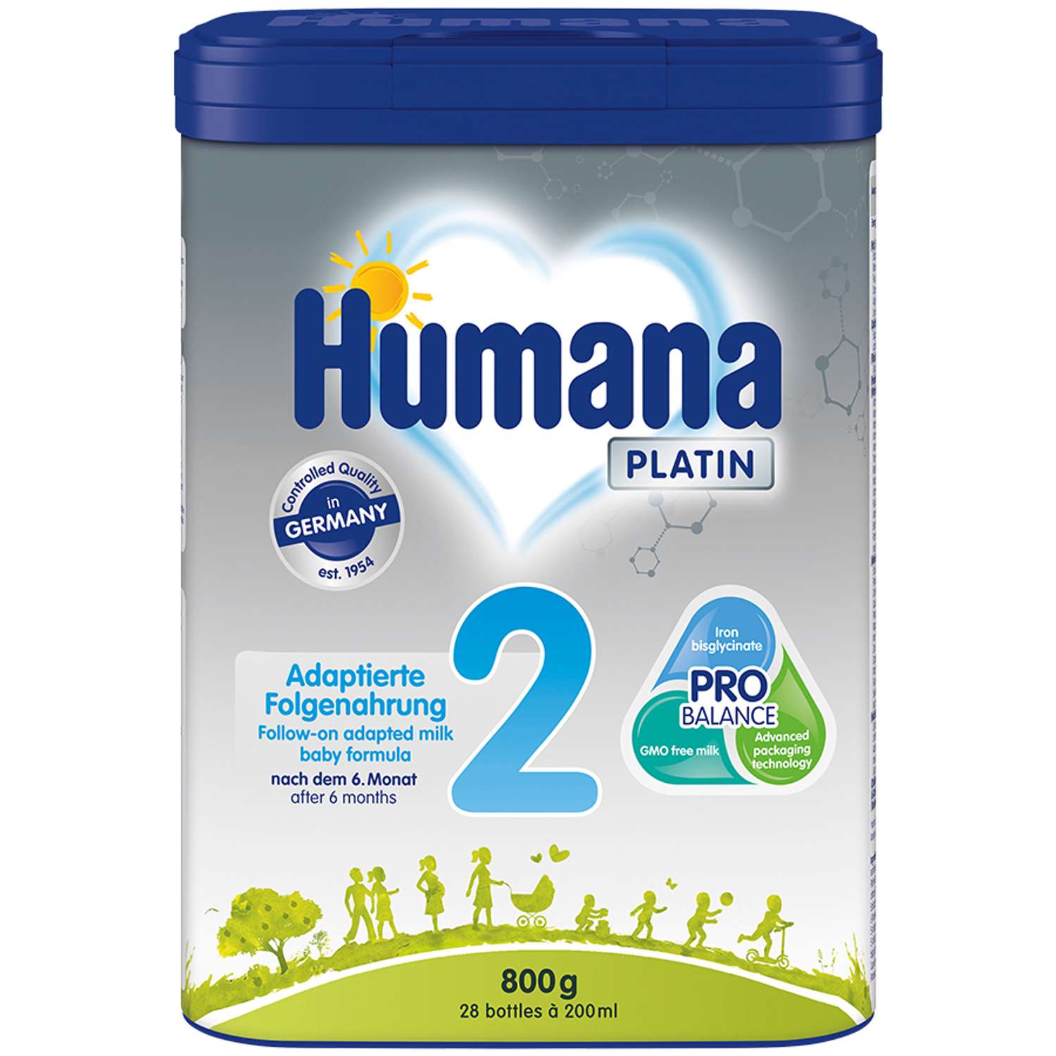 Последующая молочная смесь Humana Platin 2 800г с 6 до 12месяцев - фото 1