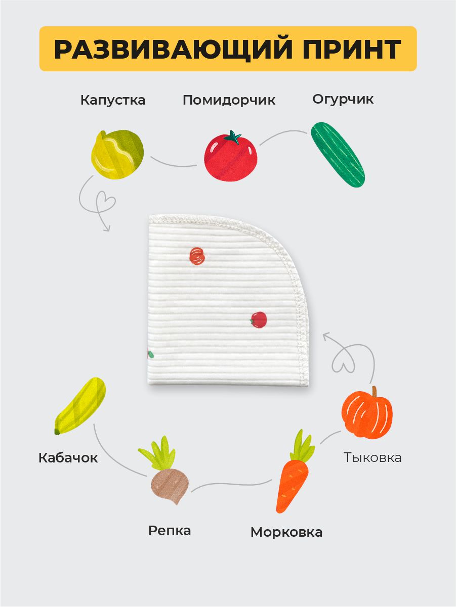 Платочки 3 шт ШВЕЙНЫЕ ИСТОРИИ платочки_овощи - фото 4