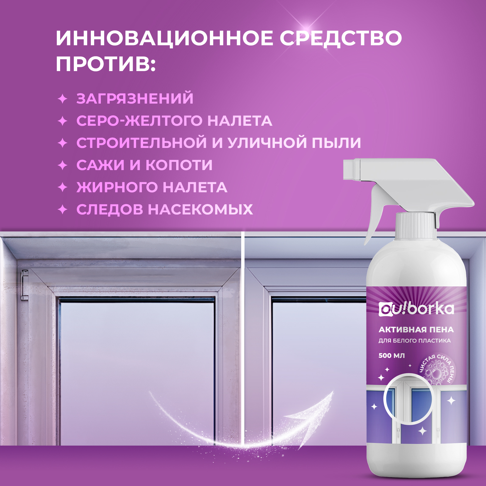 Чистящее средство Ou!borka 500 мл для пластика 1 упак. - фото 3